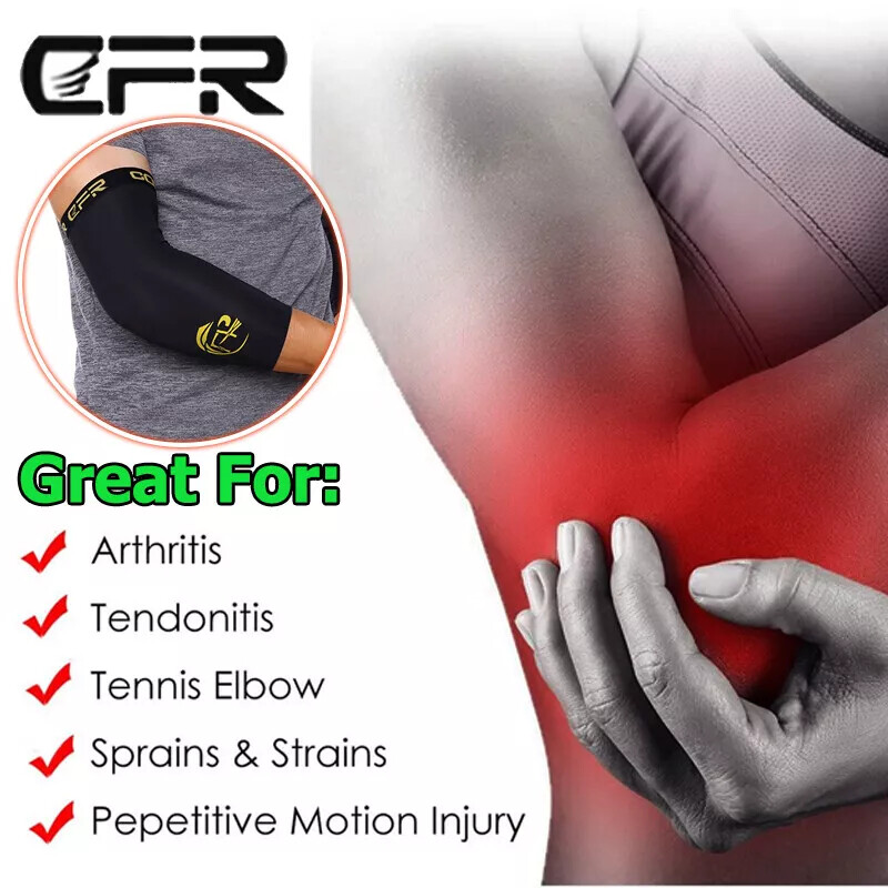 Copper Elbow Brace Compression Support Sleeve Arthritis Tendonitis Joint Pain US