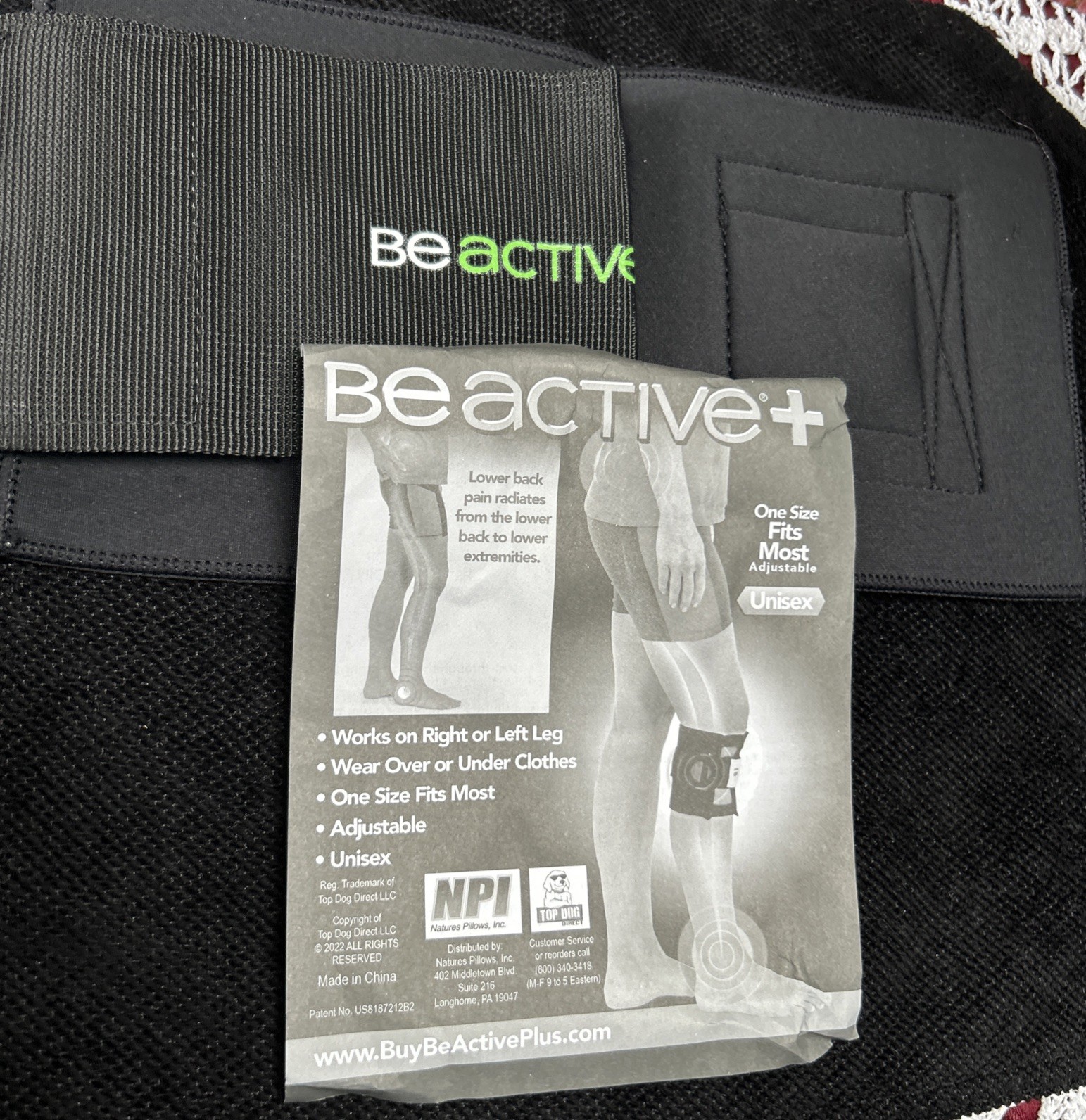 BeActive + Acupressure Calf Wrap for Back Pain Relief, Unisex, One Size New