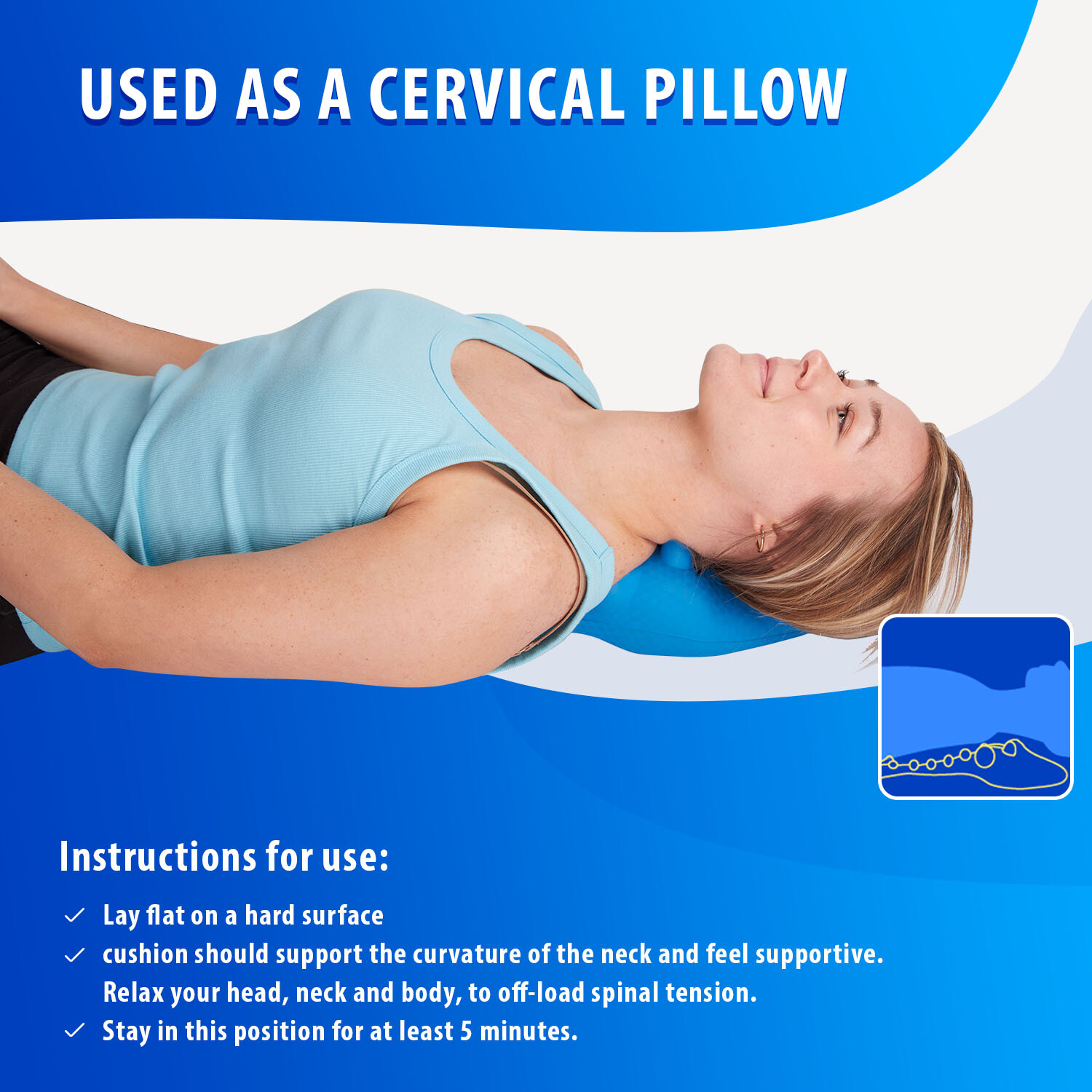 Full Back Stretch Massage Trigger Point Chiropractic Pillow by Acupillow Pro