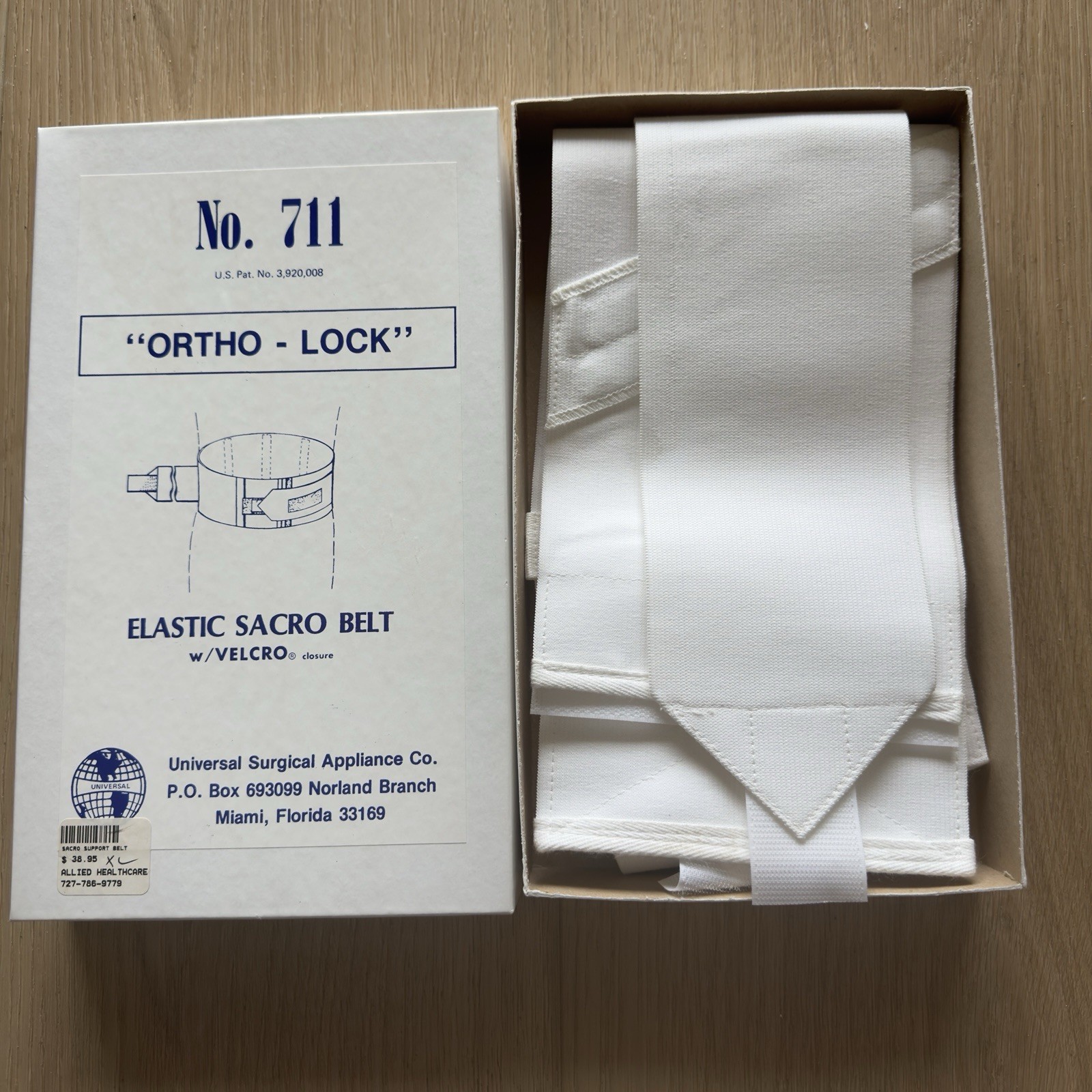 NEW XL (40″-42″) Elastic BACK Support Sacro Belt “Ortho-Lock” Universal No. 711
