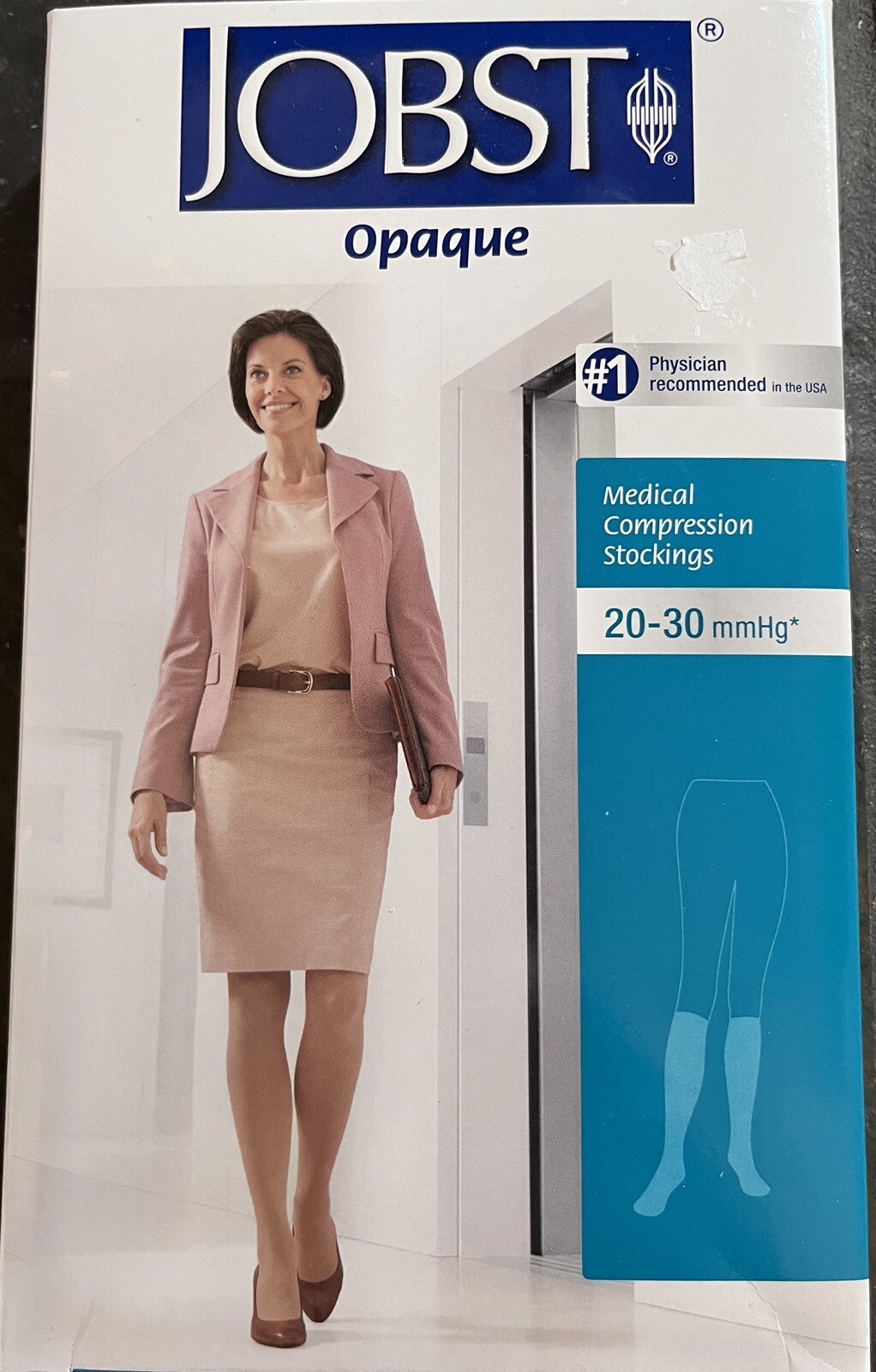 Jobst Opaque Womens (20-30 mmHg) Compression Knee Stockings Large Natural