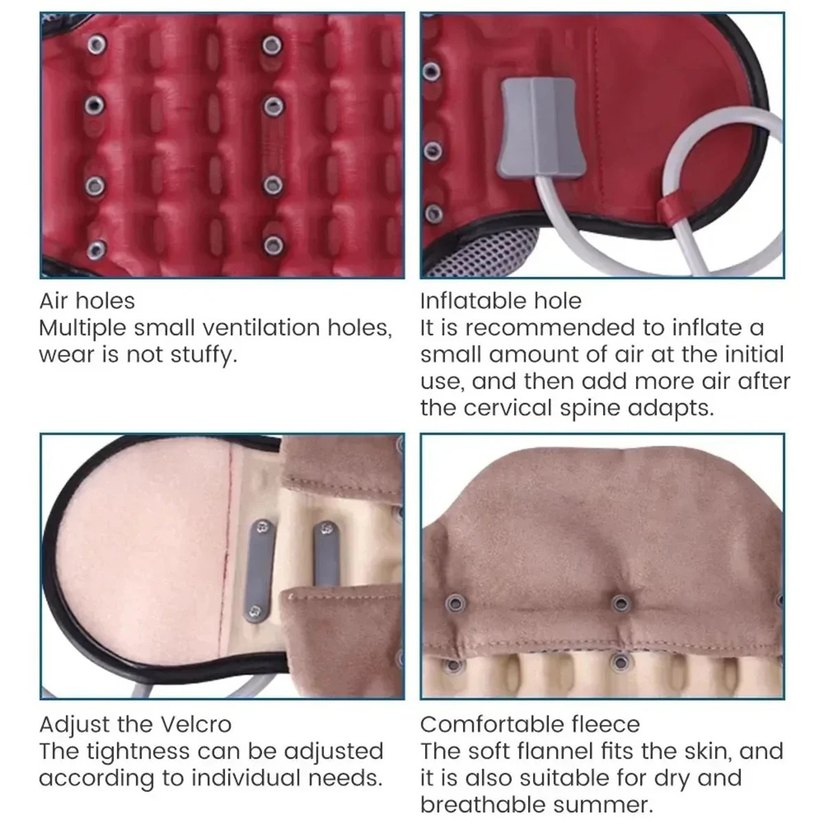 Adjustable Cervical Neck Traction Collar Airbag Pump Brace Spine Alignment