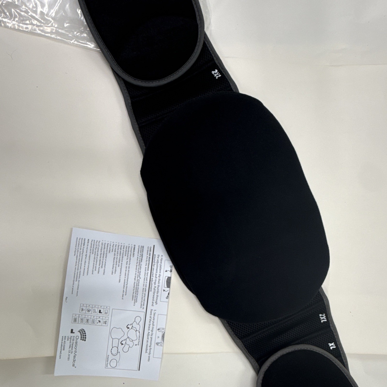 Ovation Medical LS Double Pull Lumbar Support Belt 4XL Black/Gray 61003