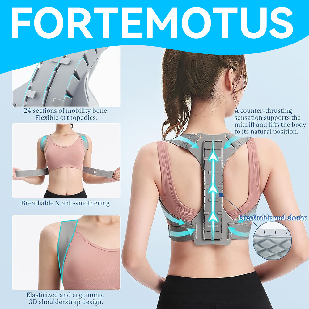 Posture Corrector Adjustable Back Brace Support for Lower Back Pain Fortemotus
