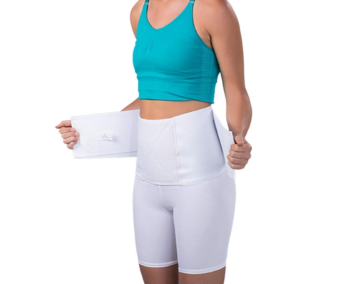 Saunders Sport All Back Support White Compression Shorts Womens Large Waist 32