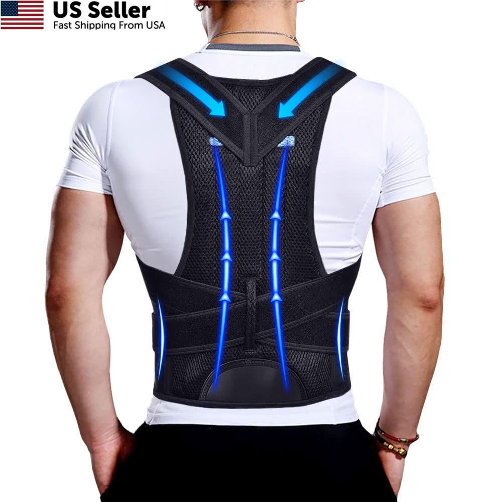 Upgraded Posture Corrector Back Brace for Men and Women, New XXL, Black