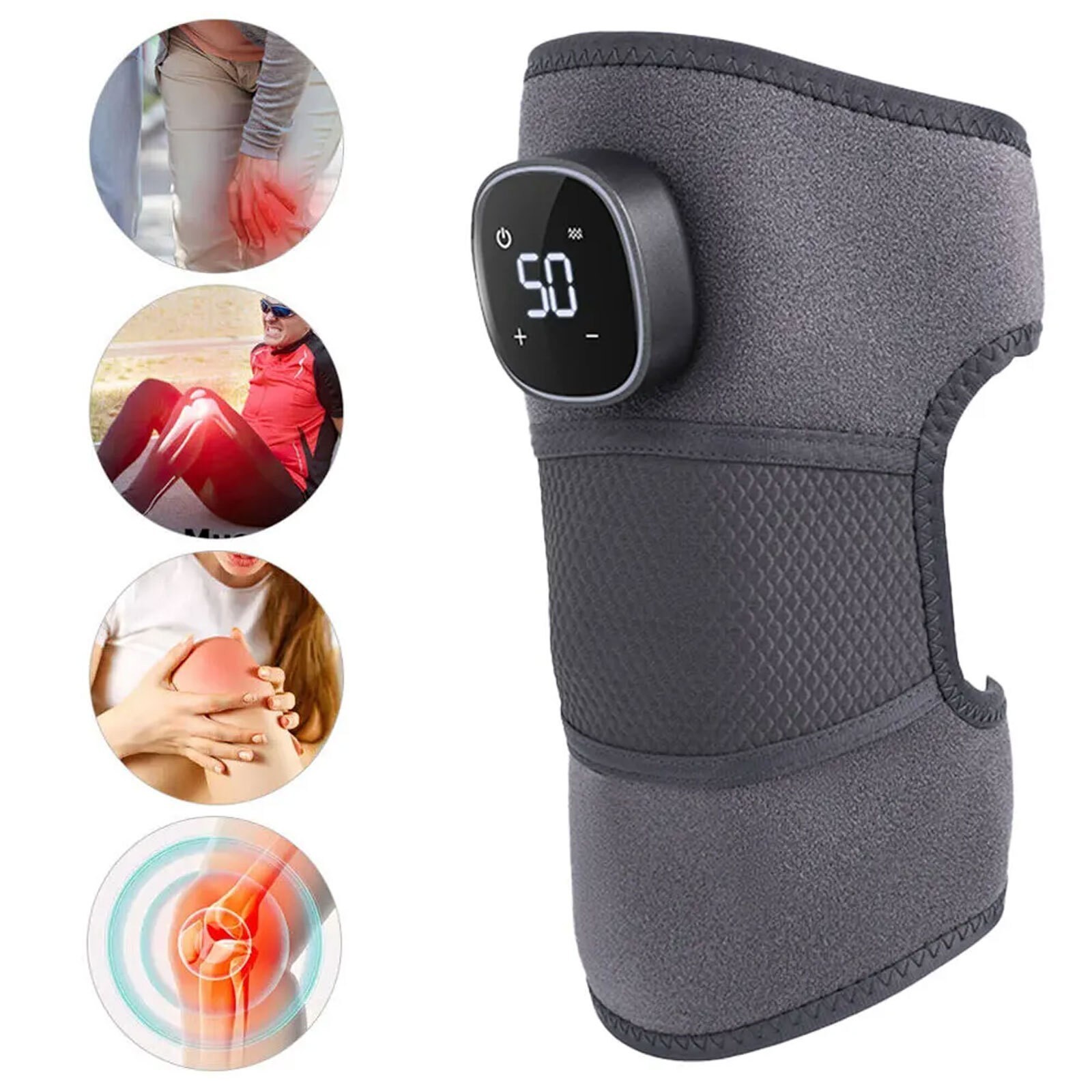 Rechargeable Vibration Massager Heated Brace Pain Relief for Shoulder/Elbow/Knee