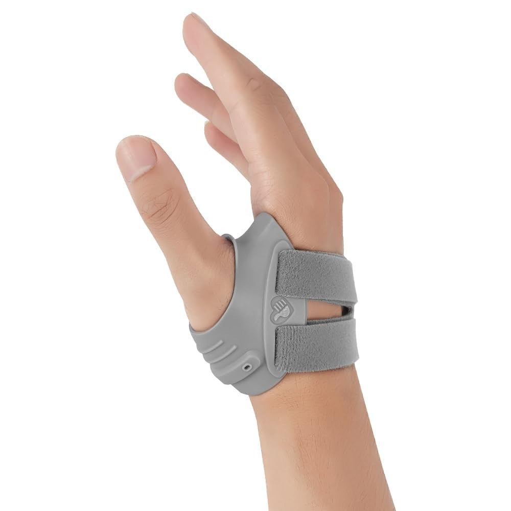Thumb Brace for Joint Pain. ( Left Hand, Size: M, Gray )