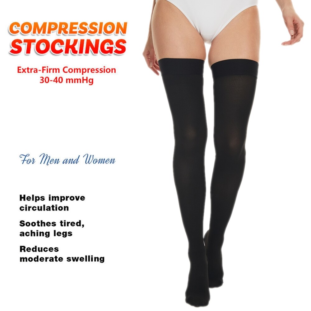 Compression Stockings Thigh High for Women Men 30-40mmhg Graduated Compression
