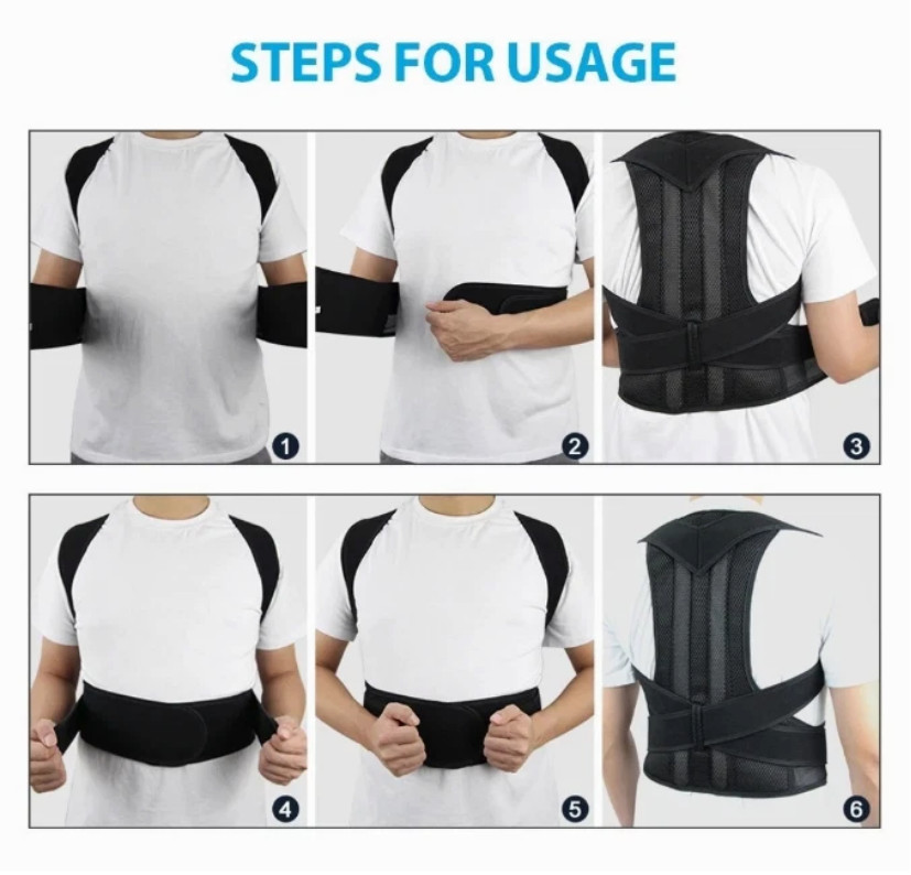 Adjustable Posture Corrector Low Back Support Shoulder Brace Belt for Men Women