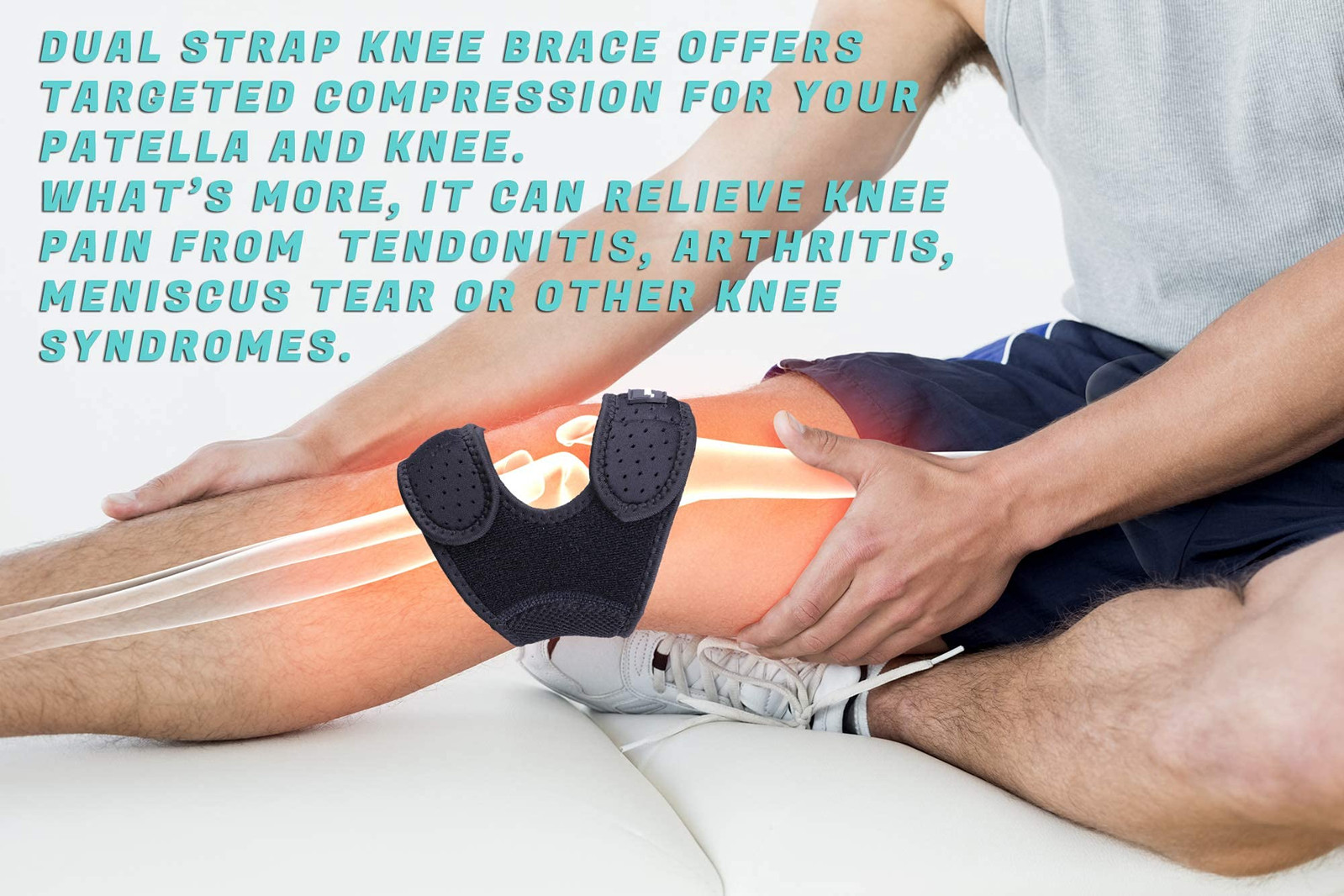 Compression Dual Adjustable Patella Knee Brace for Pain Relief,Knee Strap Sup…