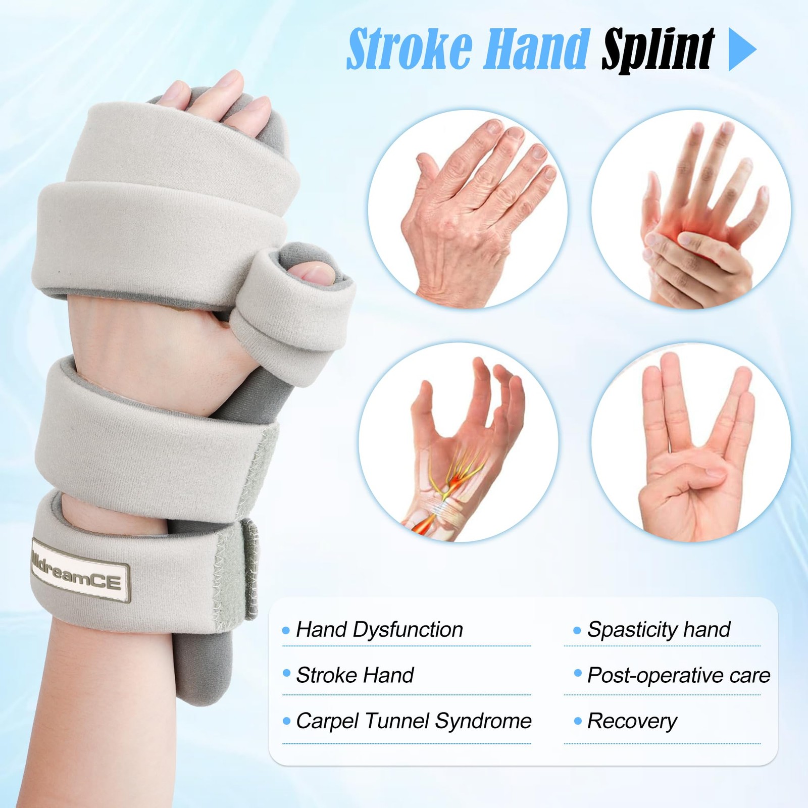 NIdreamCE Resting Hand Splints for Straightening Fingers,Carpal Tunnel Wrist