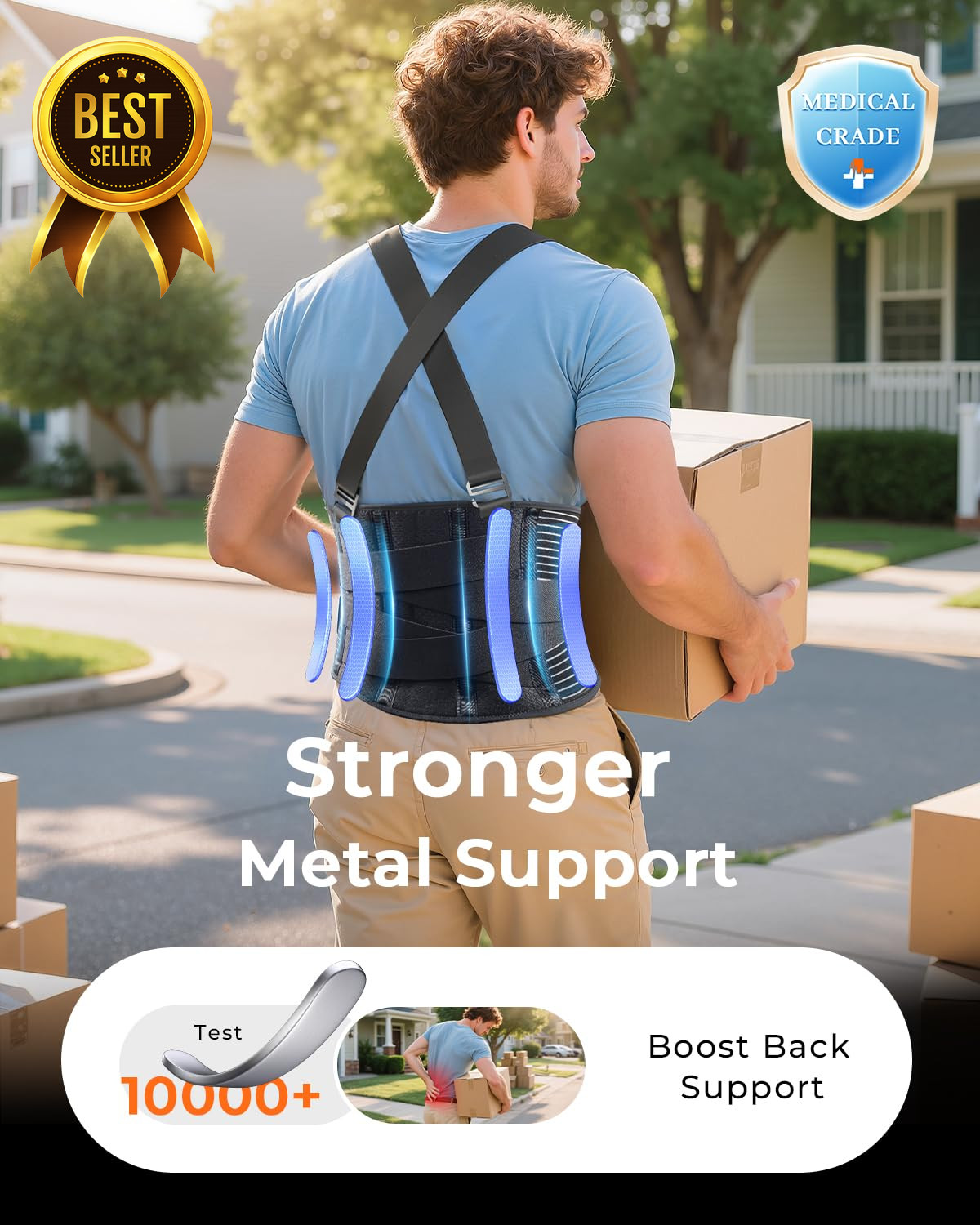 Ultra Breathable Work Back Brace for Men and Women Upgraded Medical Grade Lower