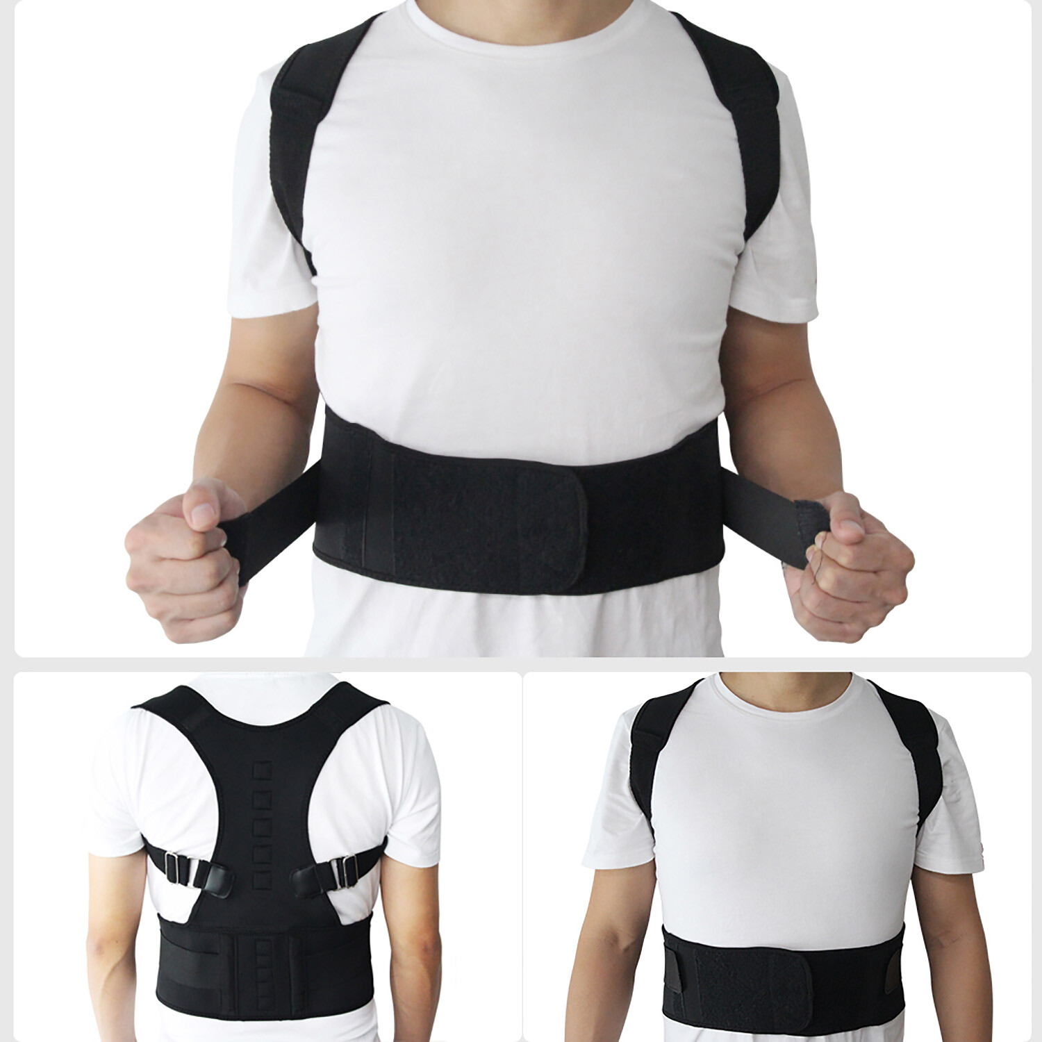 Adjustable Posture Corrector Brace Shoulder Back Support Belt Magnetic Therapy