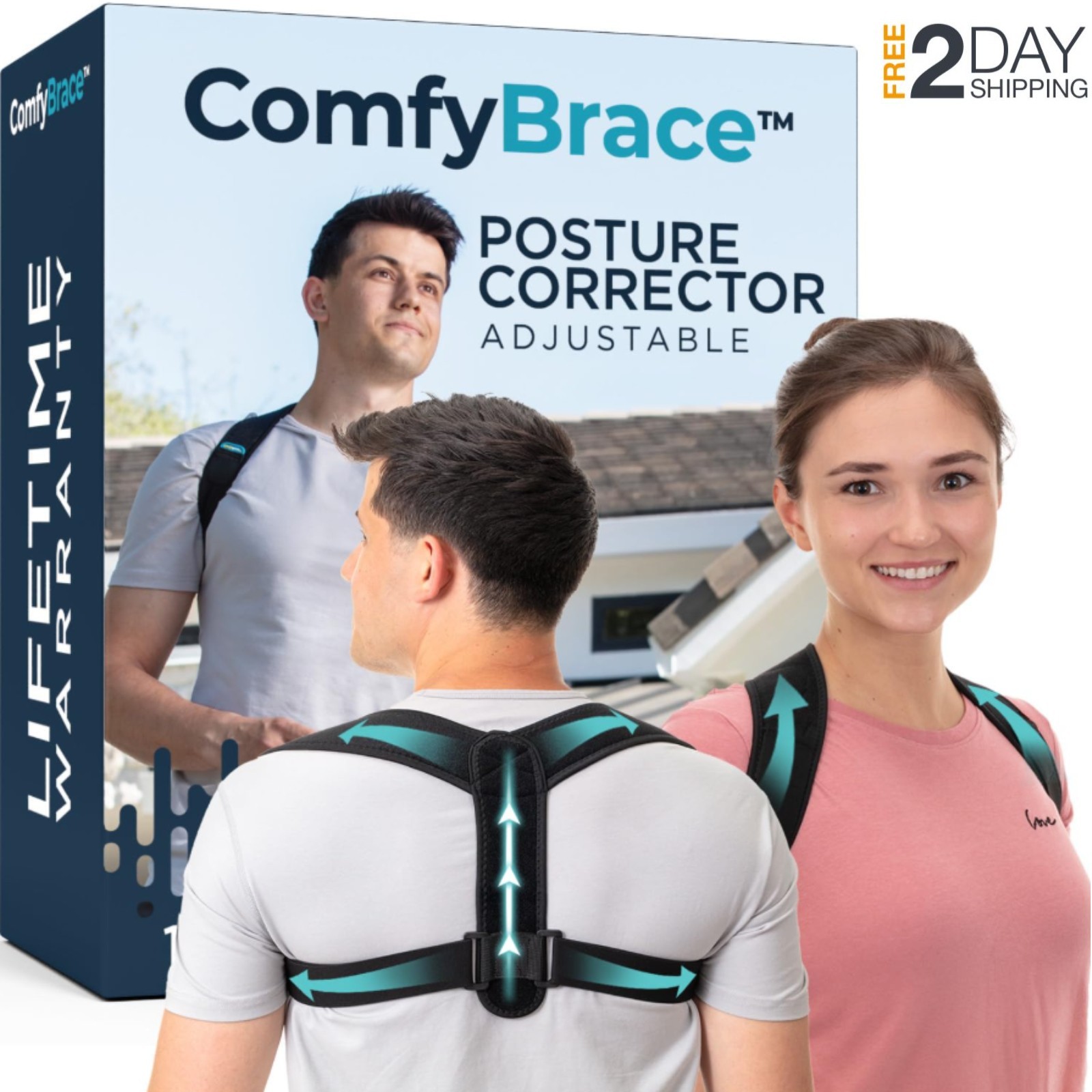 Posture Corrector Back Brace Adjustable Back Straightener Shoulder Support