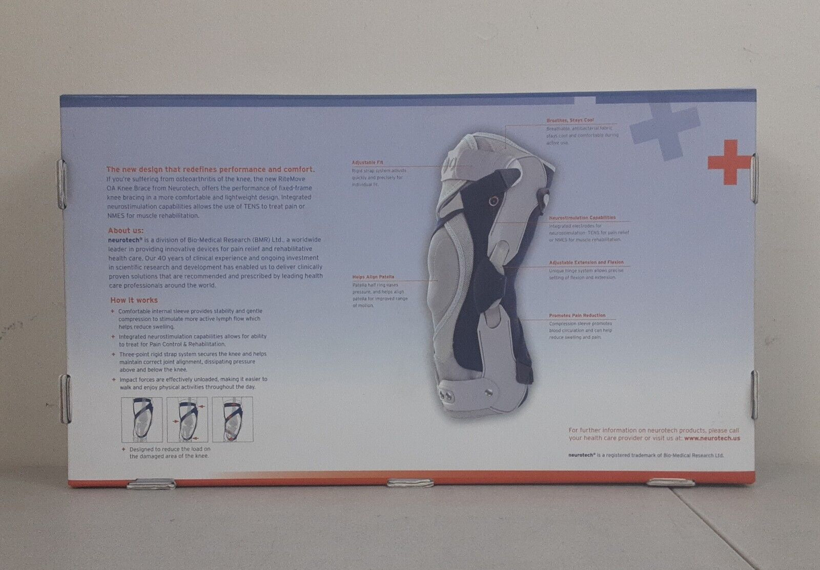 Neurotech RiteMove OA Knee Brace Right Medium Rehab TENS Compatible