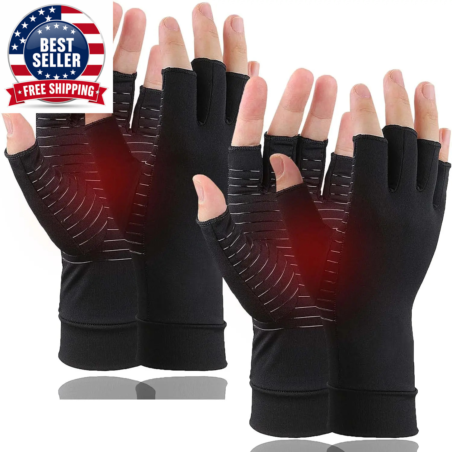 Copper Infused Compression Arthritis Gloves for Hand and Finger Relief from Pain
