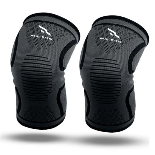 Real Steel Compression Knee Brace for Women & Men 1-Pair Knee Brace for Large