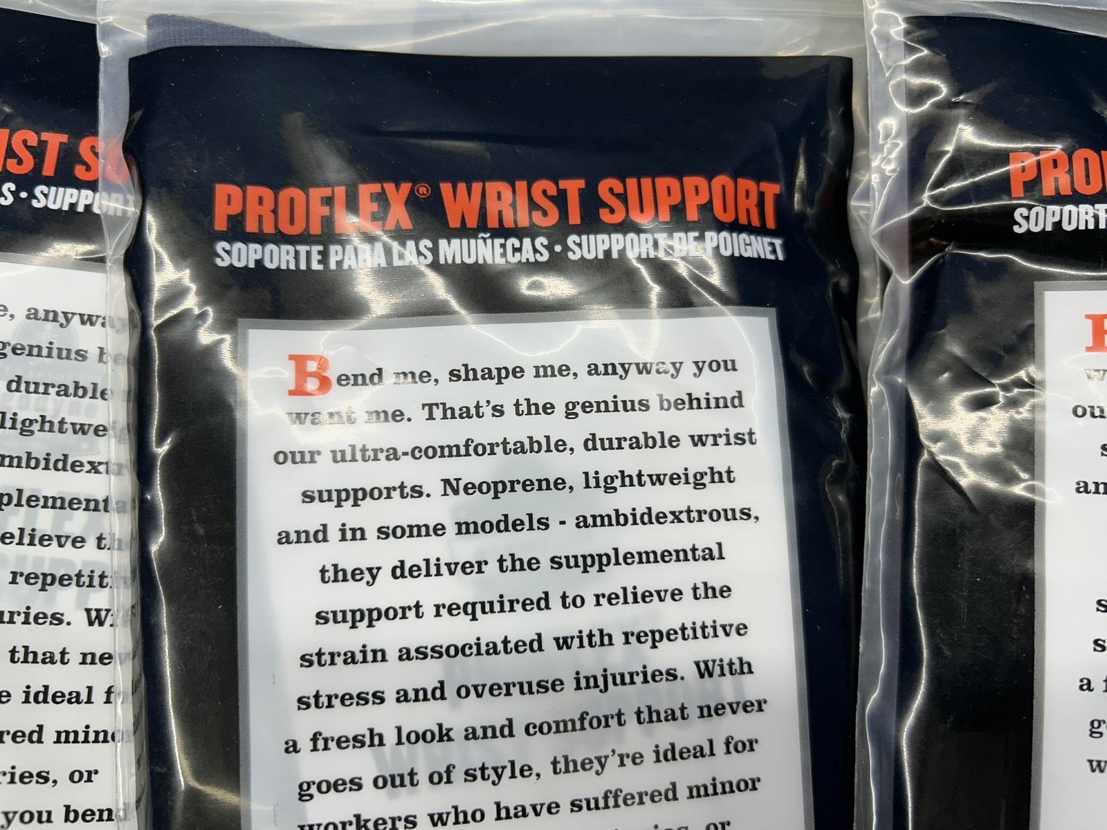 NEW LOT OF 8 ERGODYNE WORK GEAR 675 PROFLEX WRIST SUPPORT AMBI-DEXTROUS DOUBLE**