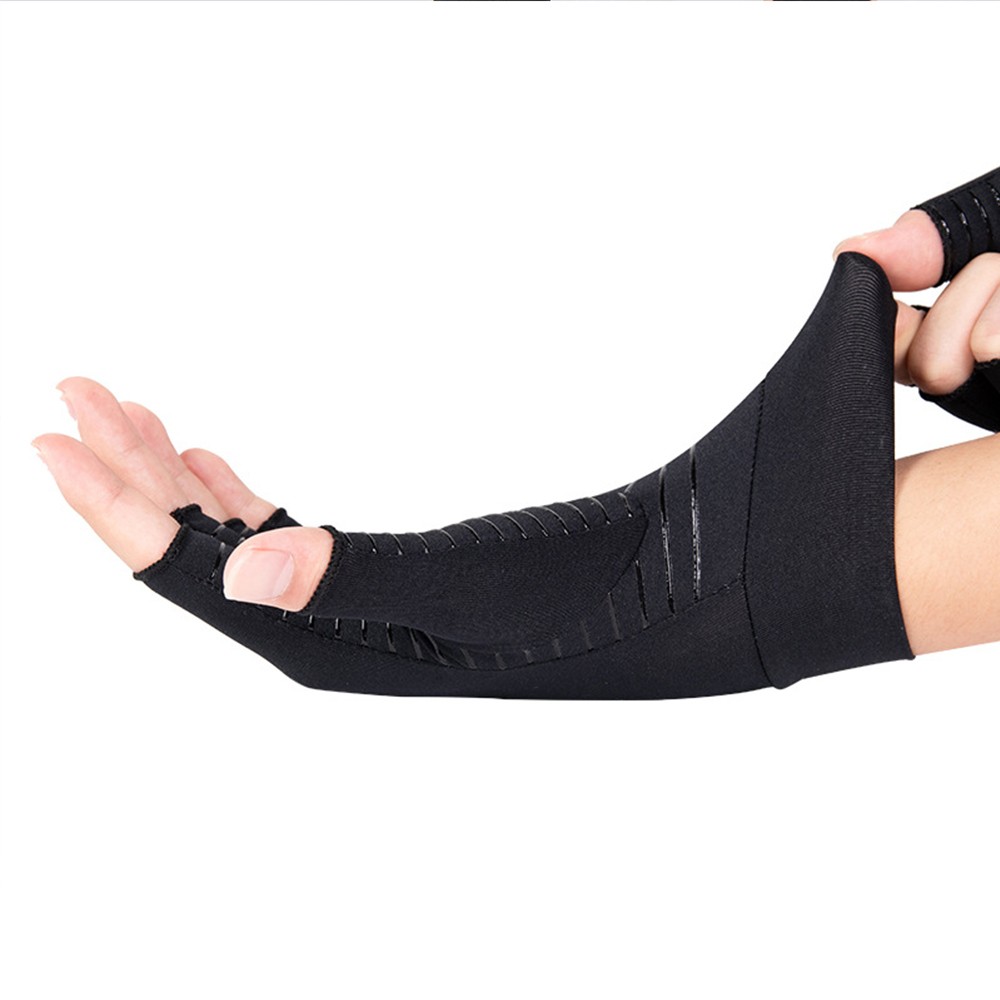 Copper Open Finger Compression Gloves for Arthritis & Carpal Tunnel Discomfort