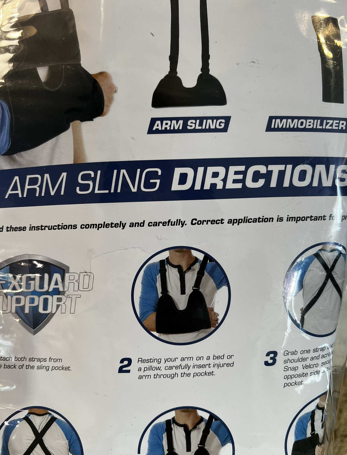 FlexGuard Arm sling Shoulder Immobilizer Lightweight Shoulder Brace Black Med