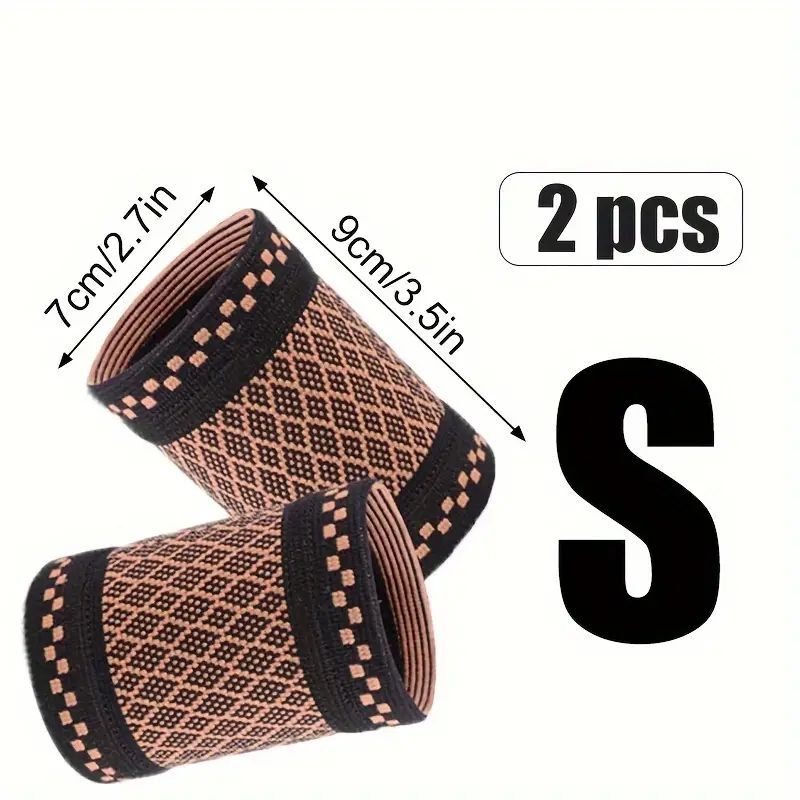 Copper Wrist Compression Brace (4Pcs), Elastic Wrist Support Sleeve Wrist Braces