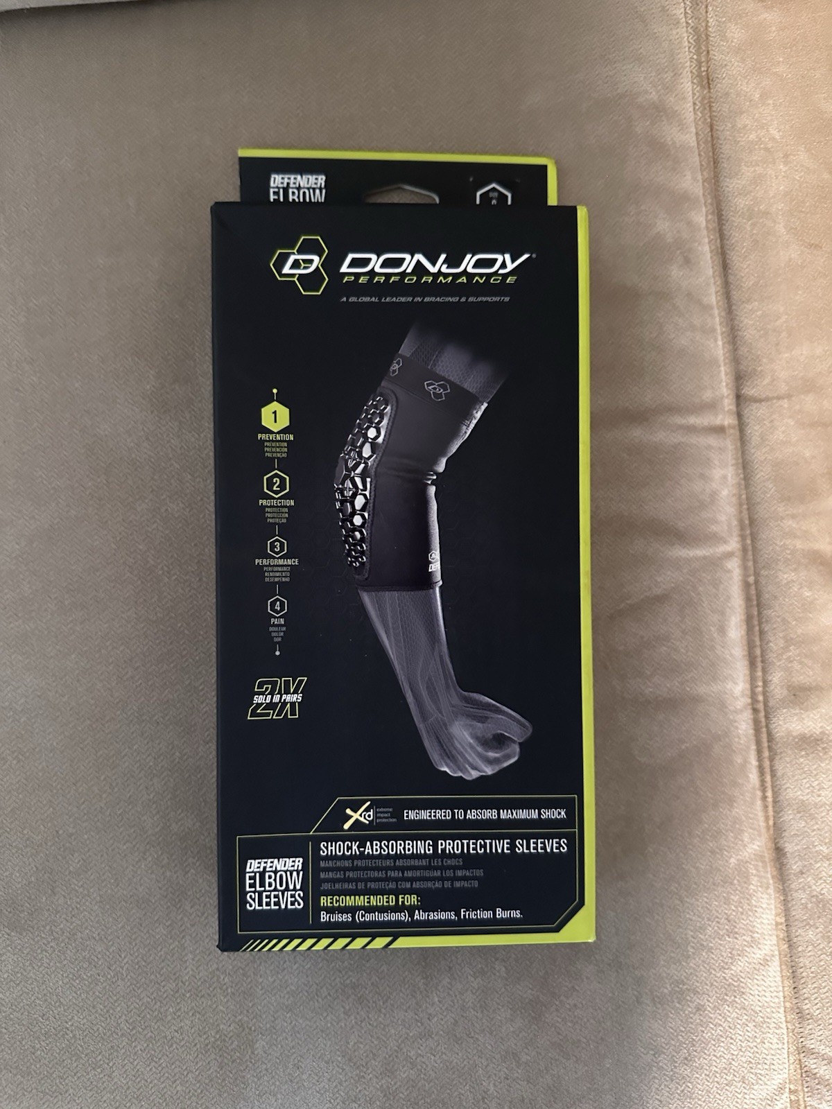DonJoy Performance Defender Elbow Sleeves Pair Shock-Absorbing Neoprene S