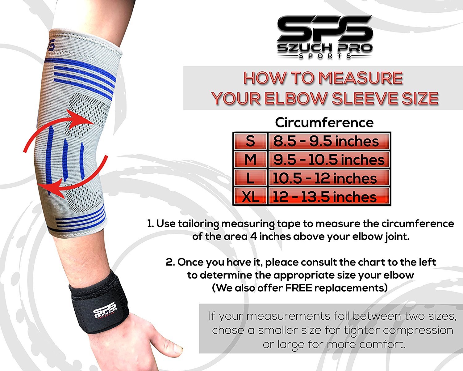 Szuch Pro Tendonitis Elbow Sleeve Compression Support+Adjustable Wrist Support