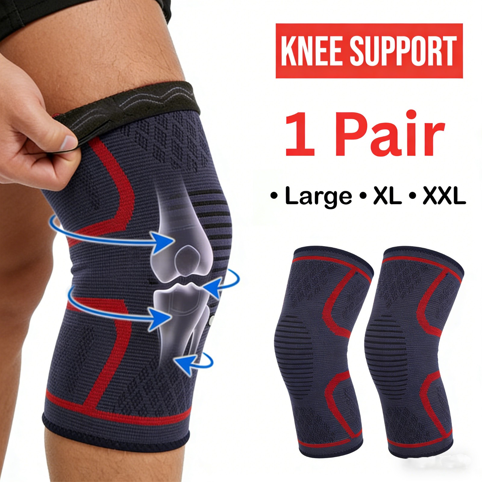 1Pair Knee Compression Sleeves Basketball volleyball Brace Support For Women Men