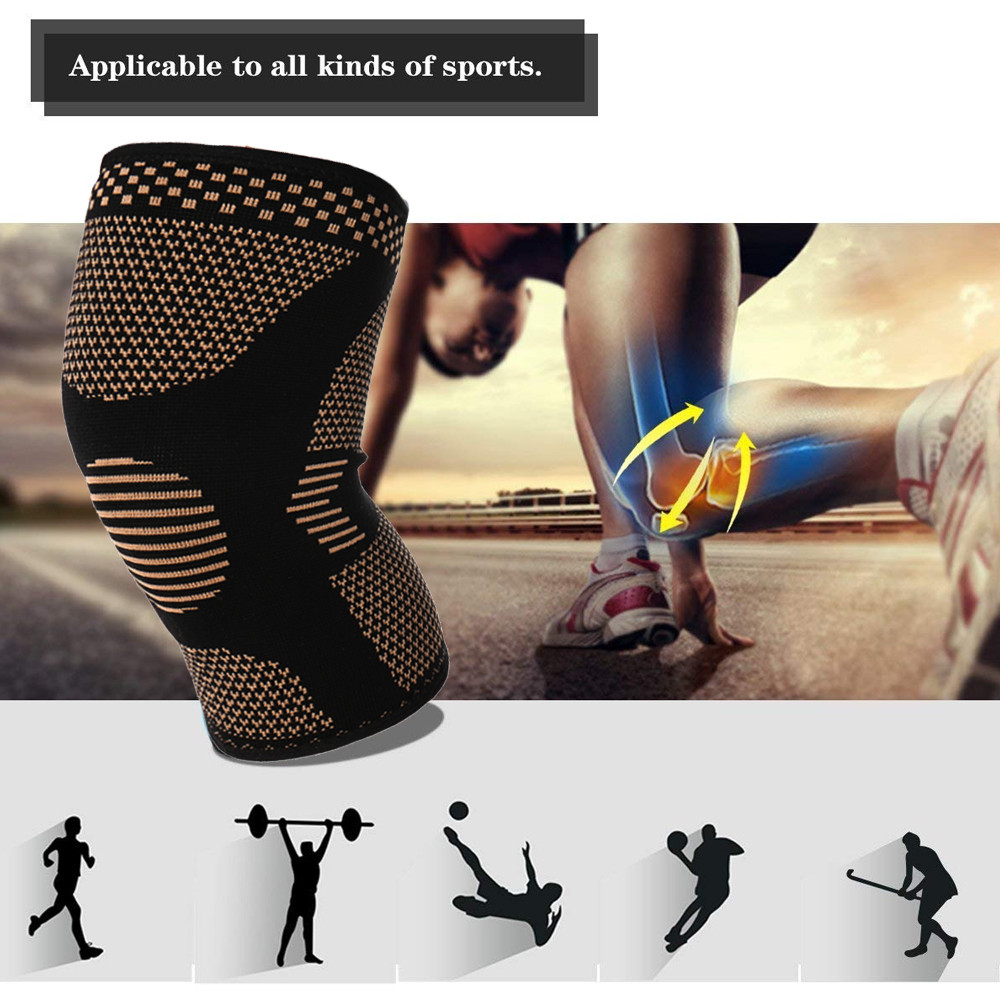 Copper infused Pro Series Performance Compression Knee Sleeve Brace S M L