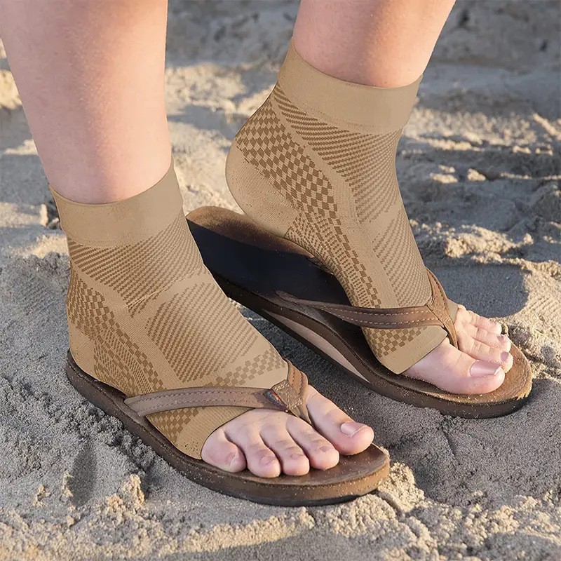 Open Toe Compression Socks Ankle Arch Support Planter Fasciitis Pain Socks USA