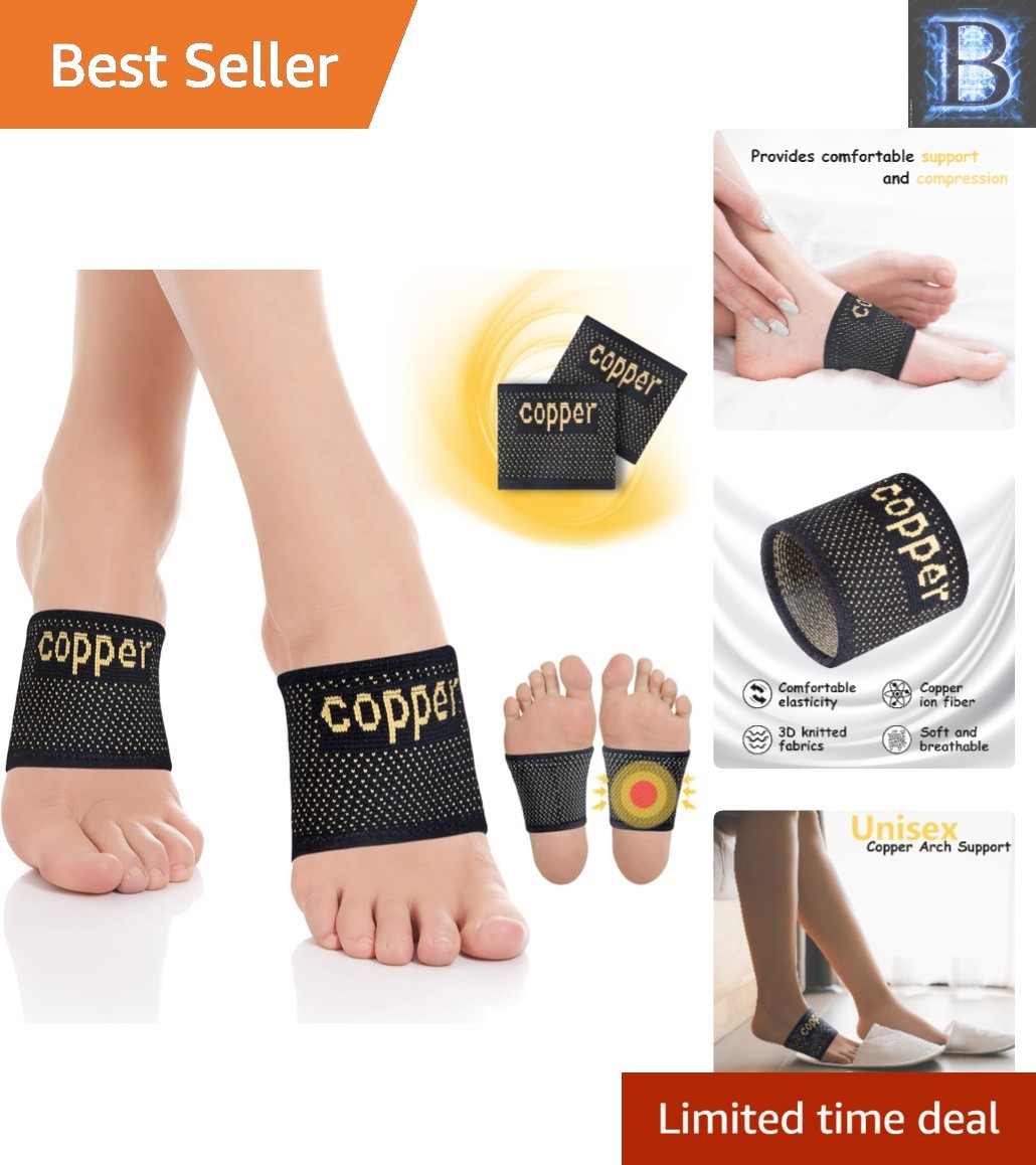 Ergonomic Copper Compression Feet Sleeves for Plantar Fasciitis Relief