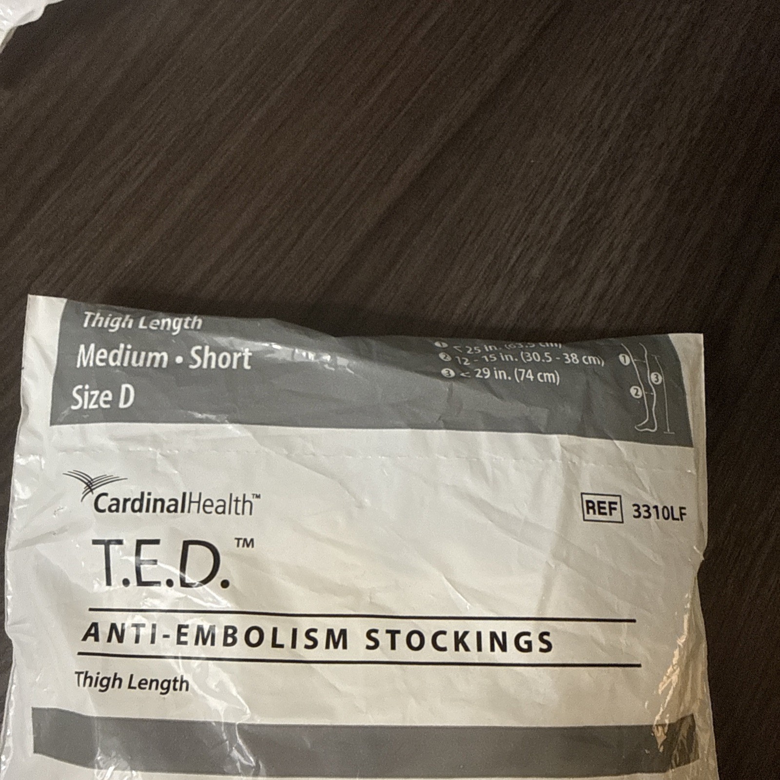 Pair of T.E.D Thigh-Length Anti-Embolism Stockings Medium Short White Size D