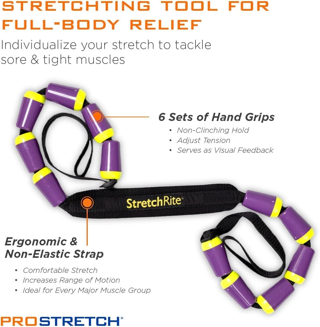 StretchRite Physical Therapy Full Body Stretching Strap by Medi-Dyne