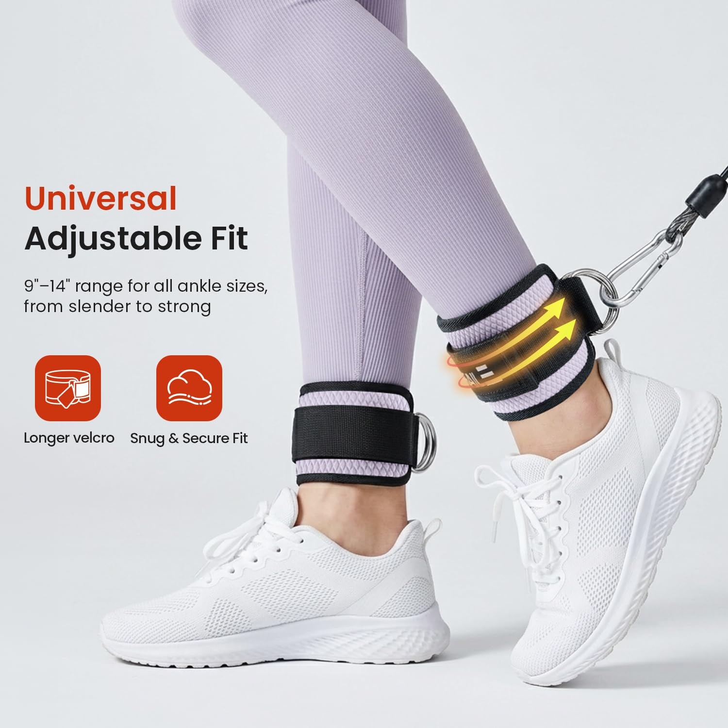 BAGAIL Ankle Straps for Cable Machines (2 Pack), Double D-Ring Ankle Cuffs wi…