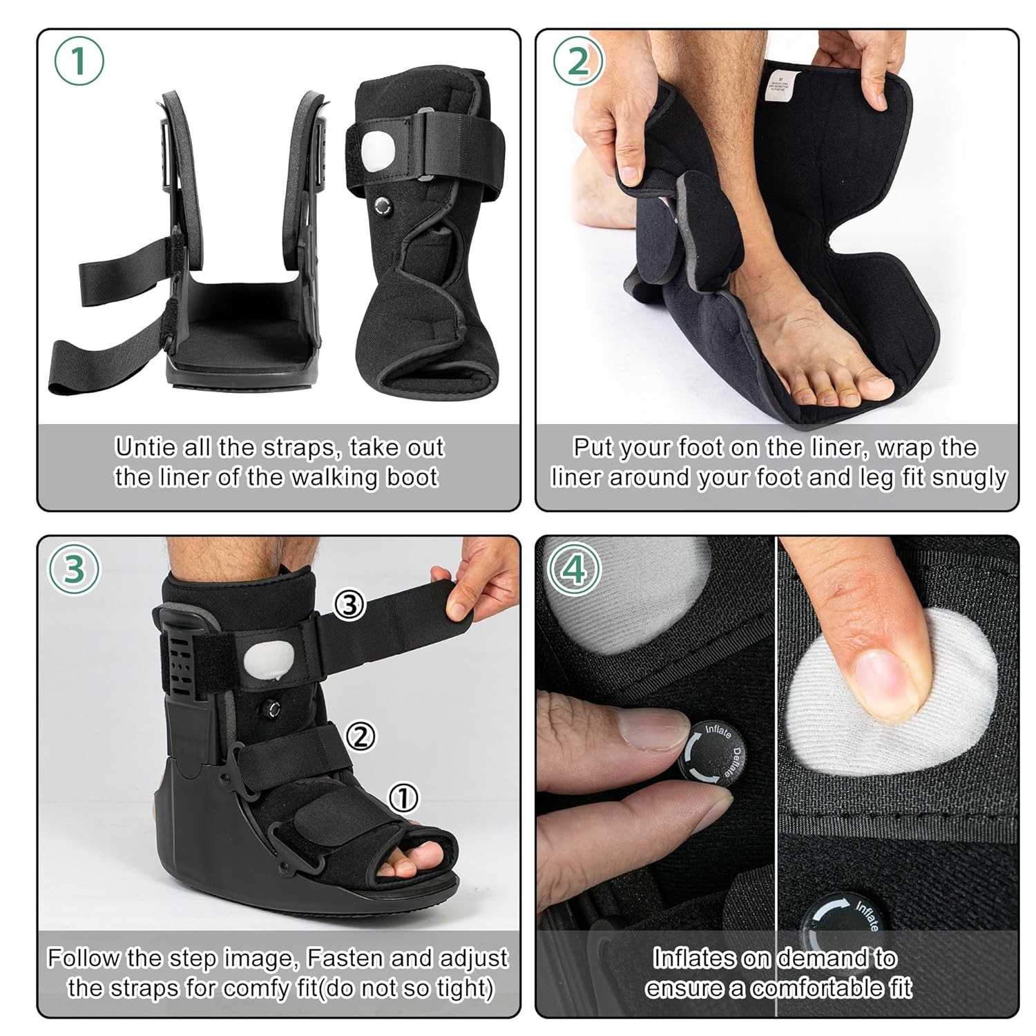Air Walking Boot, Fracture Boot Short Walker Protection Fits Left Right Foot M