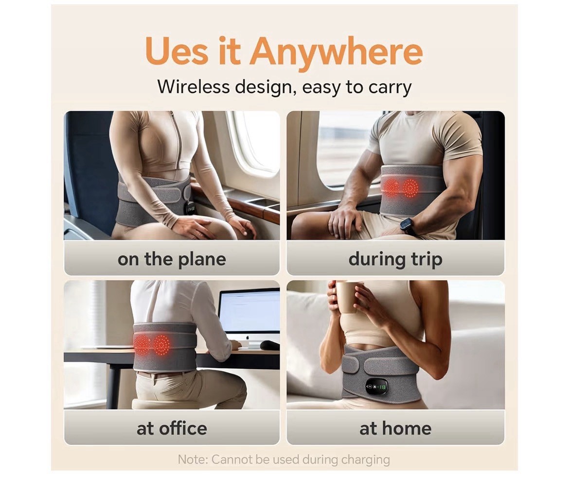 Cordless Electric Heating Waist Massager & Hot Compress Belt, New Unboxed. [P]