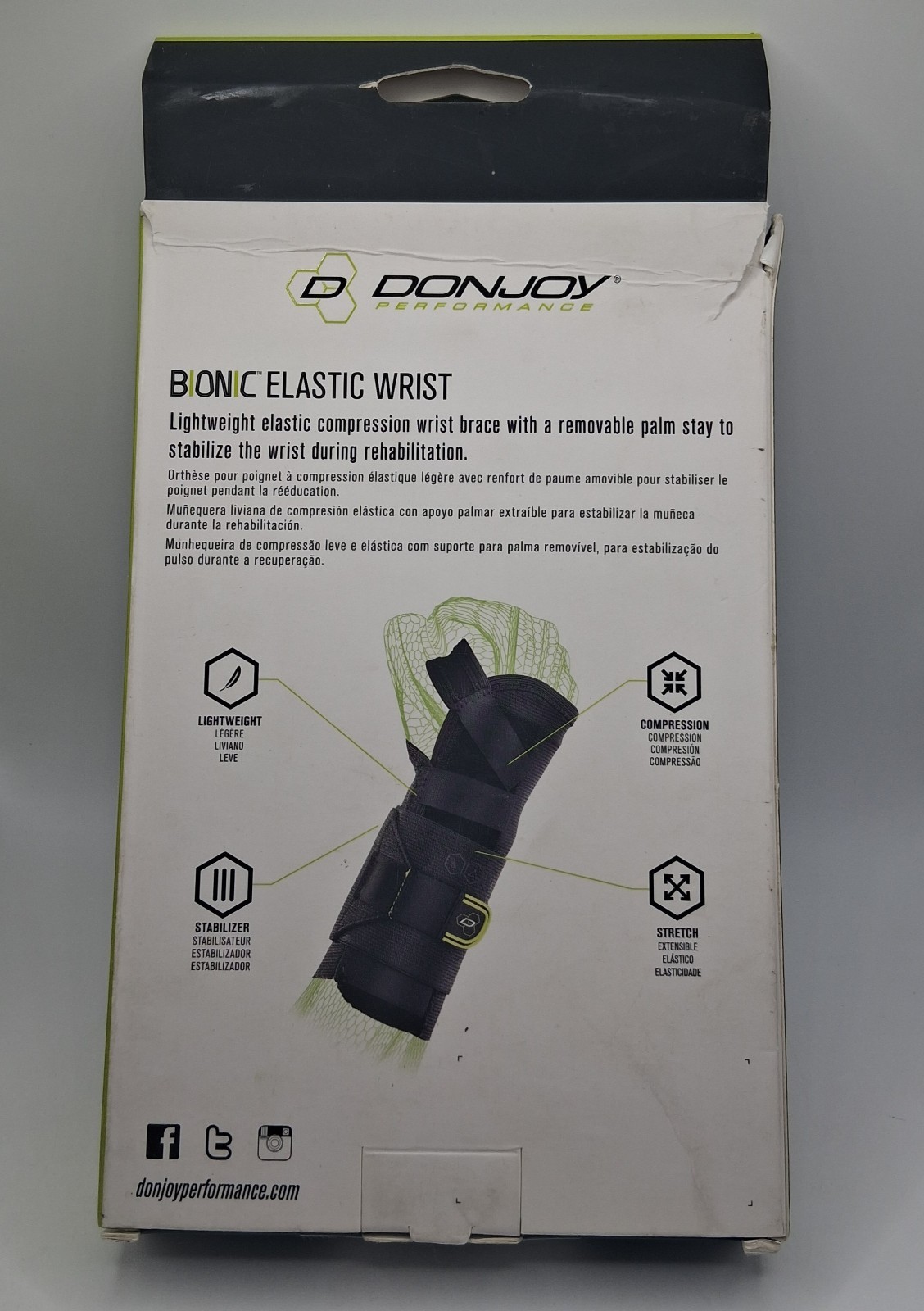 DONJOY PERFORMANCE Bionic ELASTIC WRIST XS/Small Right Hand – BLACK