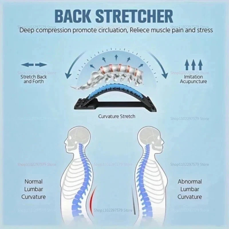 Back Stretcher Spine Board Pain Relief Lumbar Support Corrector Adjustable Ortho