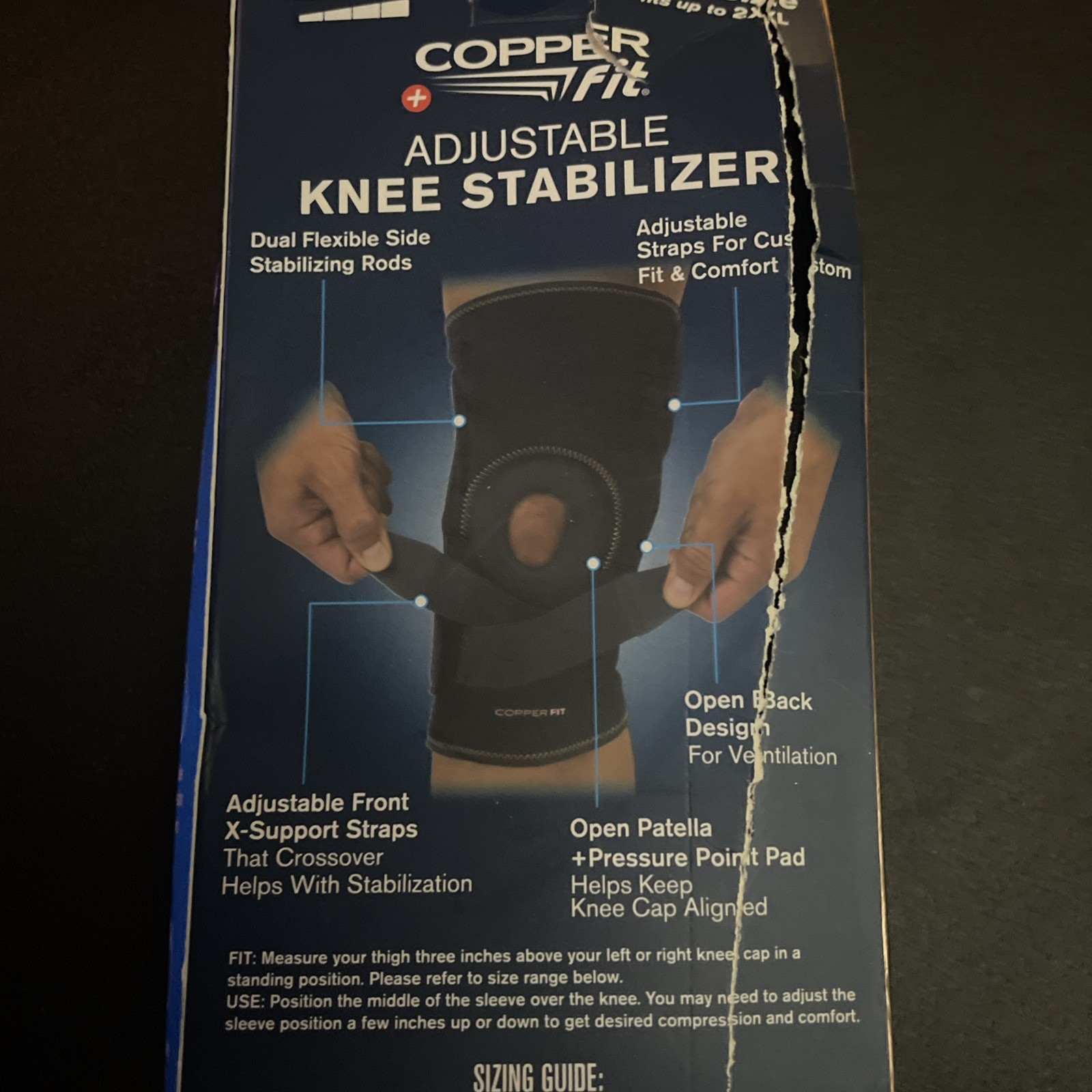 Copper Fit Compression Knee Stabilizer Size L/2XL