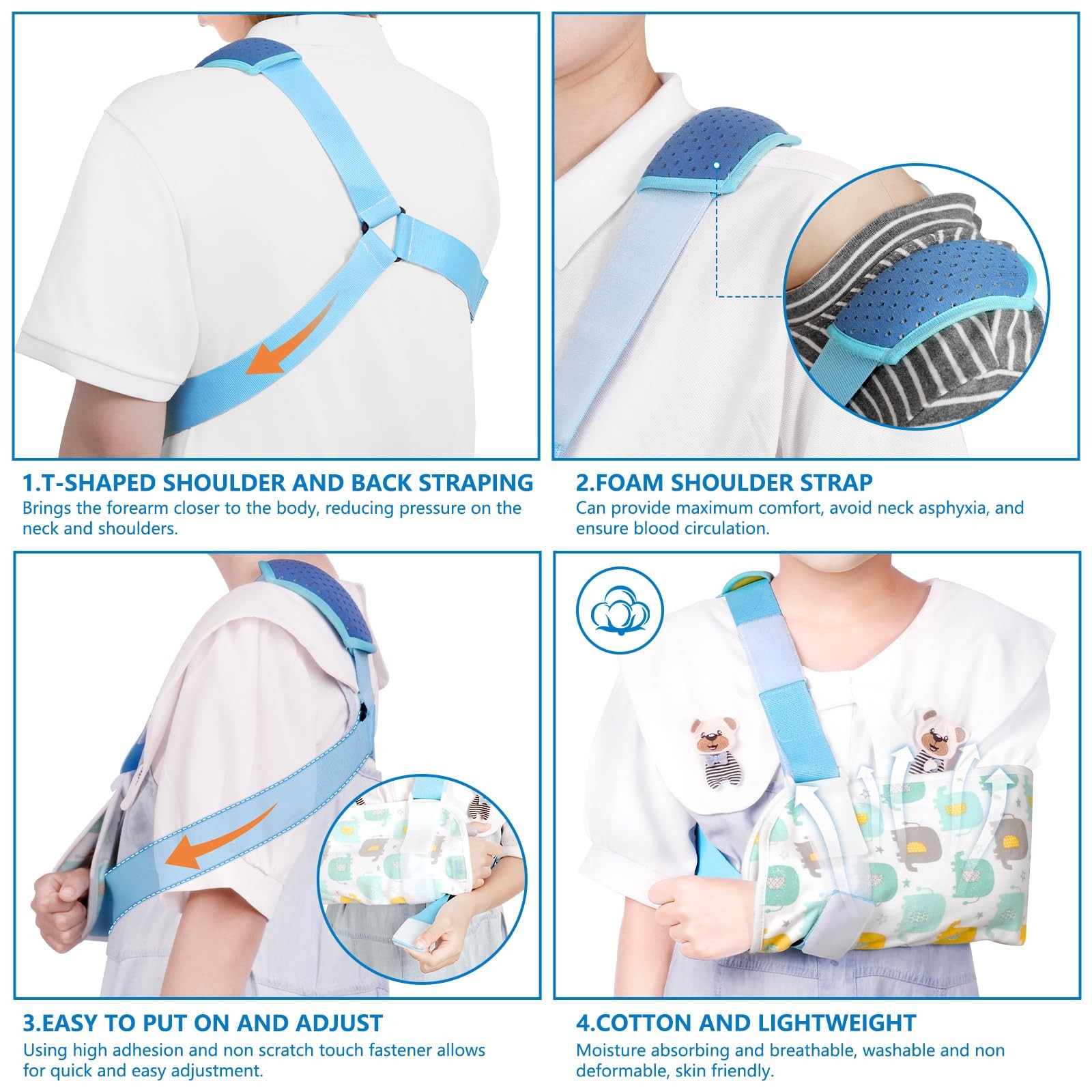 Kids Arm Sling Shoulder Immobilizer Suitable for Children with Shoulder Arm W…