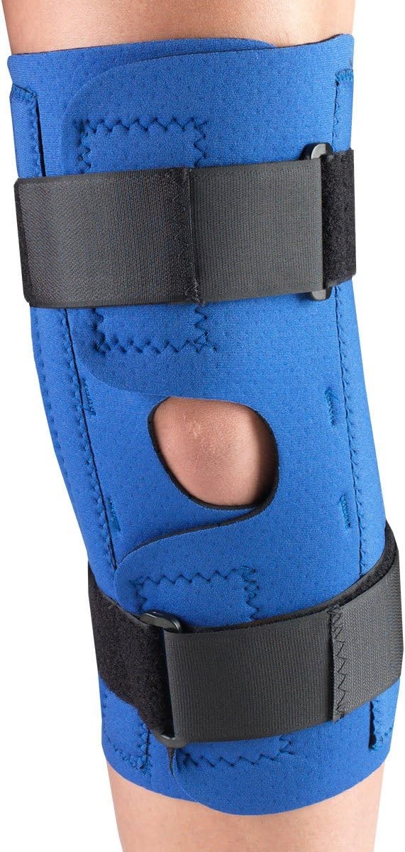 Champion/OTC Knee Stabilizer Wrap, Spiral Stays, Neoprene, Blue, Large