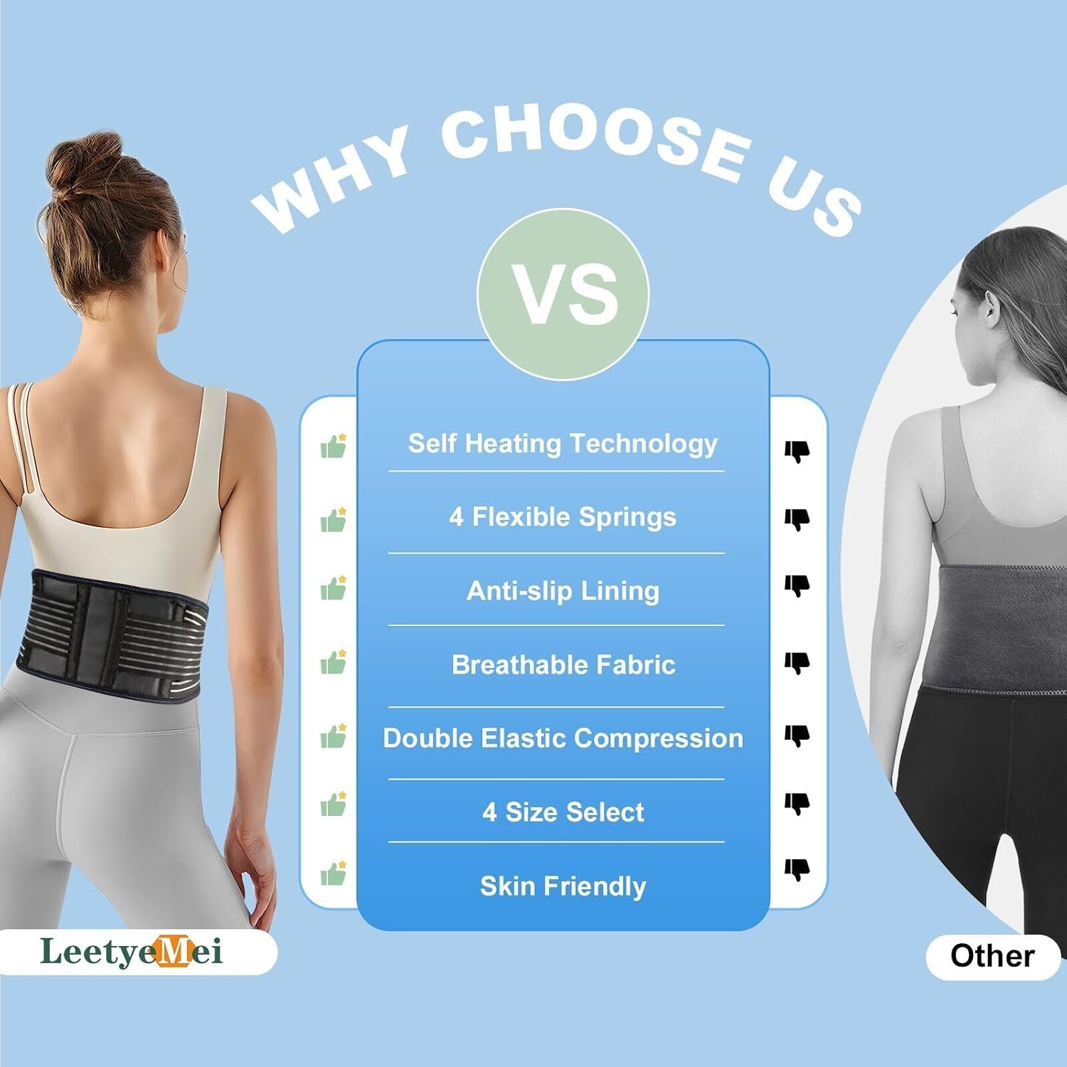 Back Brace for Lower Back Pain Relief, Lumbar Support Belt for Work for Men&W…