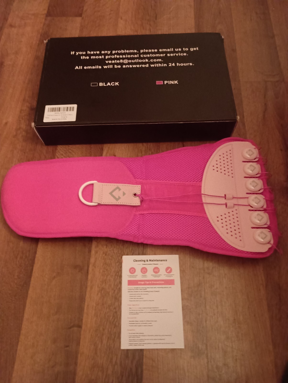 KKH Adjustable Back Support Brace (Pink) W/Instructions New Open Box