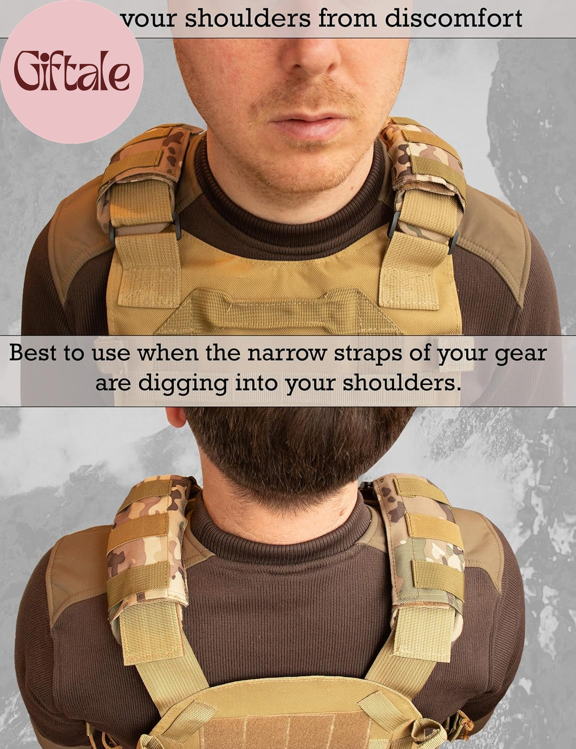 Shoulder Strap Pad for Optimal Weight Distribution, Plate Carrier Shoulder Pads