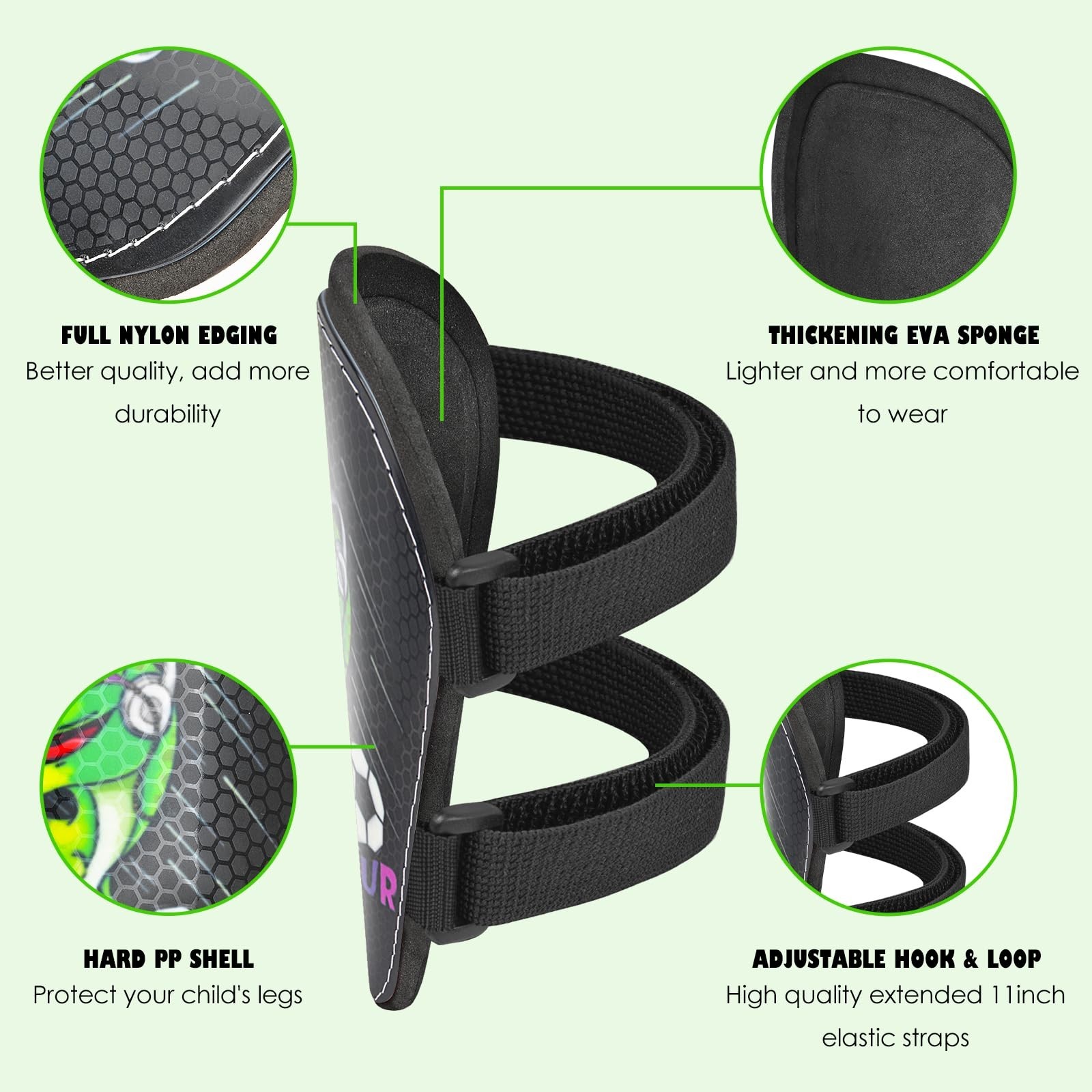 Shin Guards Soccer Kids Girls Youth, Shin Pads Shin Guard Protection Gear for…