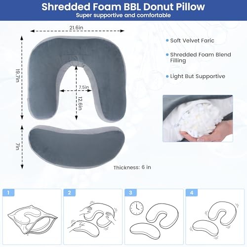 Adjustable BBL Pillow After Surgery with Lumbar Support, Brazilian Butt Lift Pil