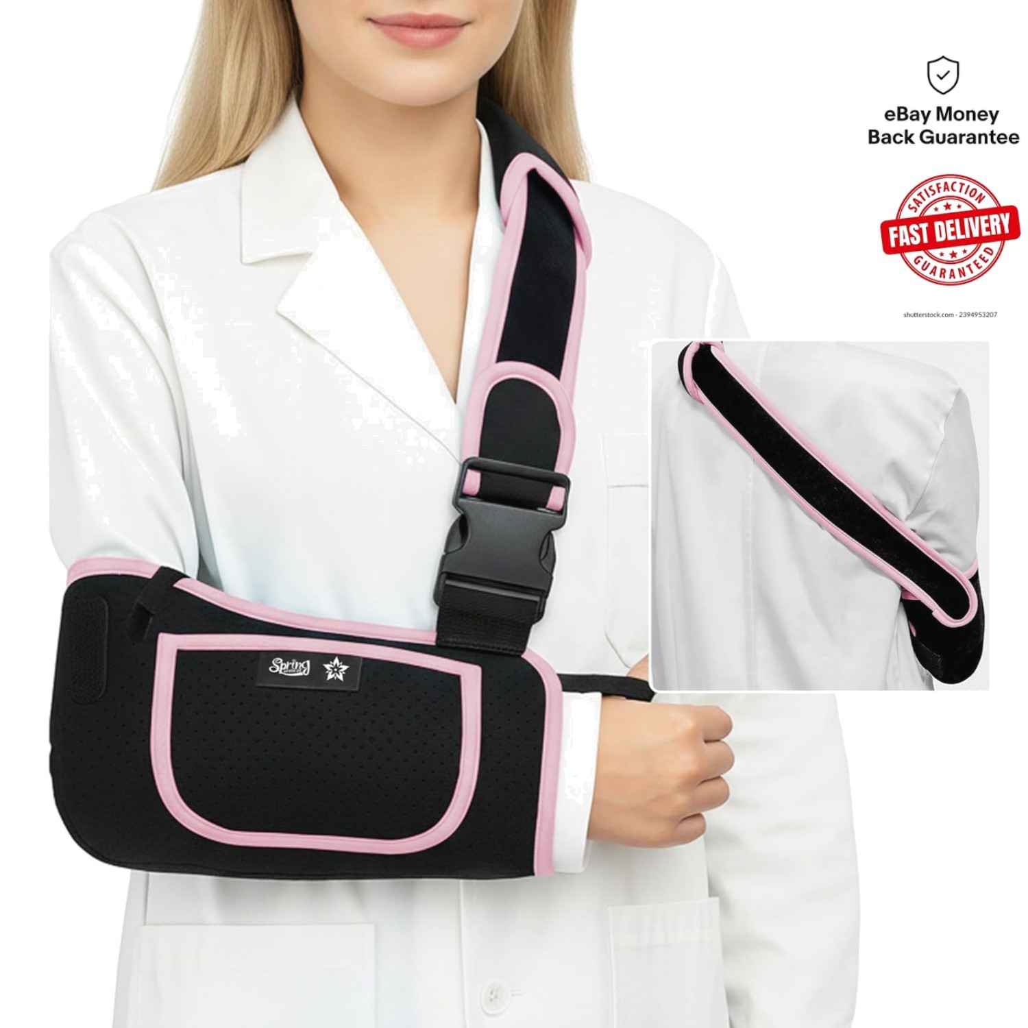 Stylish Adjustable Arm Sling Shoulder Immobilizer – Pink for All-Day Comfort