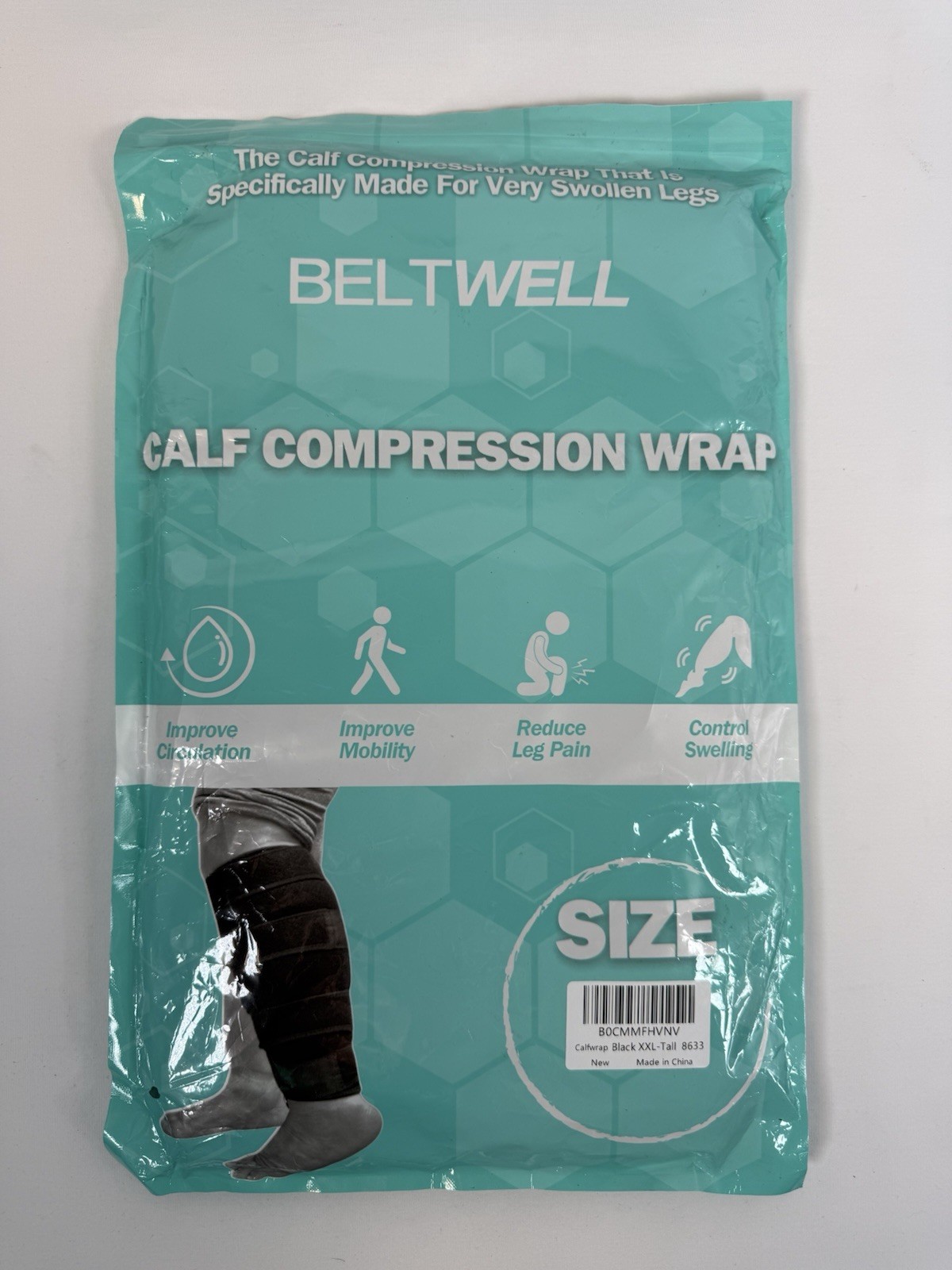 Beltwell Adjustable Calf Compression Wrap Lymphedema Edema Circulation Pain XXL