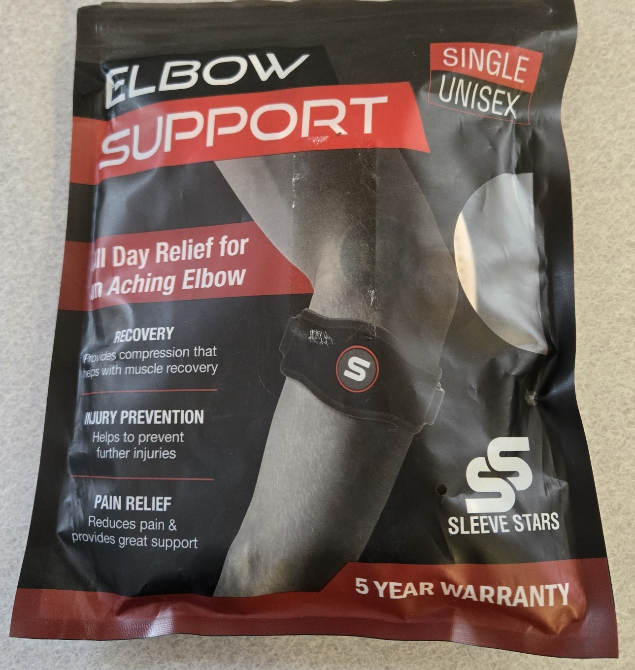 Sleeve Stars Elbow Support Brace – Beige – Unisex NWOT All Day Relief For Elbow